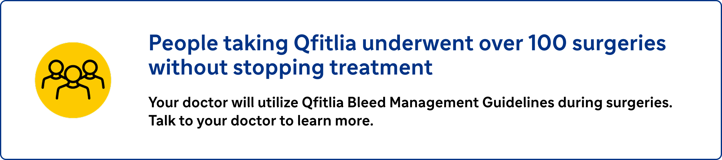 People taking Qfitlia underwent over 100 surgeries without stopping treatment