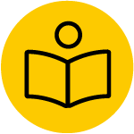A person reading a guide